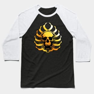 Skull-Ribcage Tribal  (GOLD) Baseball T-Shirt